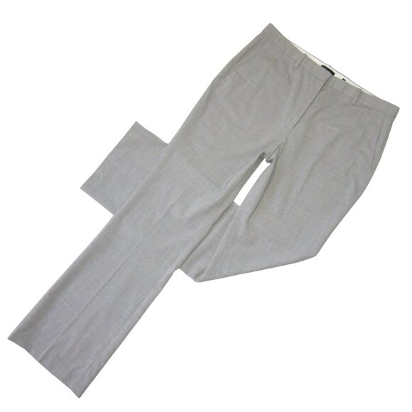 NWT Theory Slim Full Length Trouser in Light Grey Melange Classic Suit Pants 14 - Picture 1 of 5
